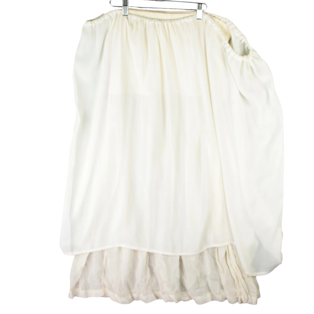 Vintage JOHNNY WAS Midi Prairie Skirt Size M 2 Piece Set CottageCore White Sheer